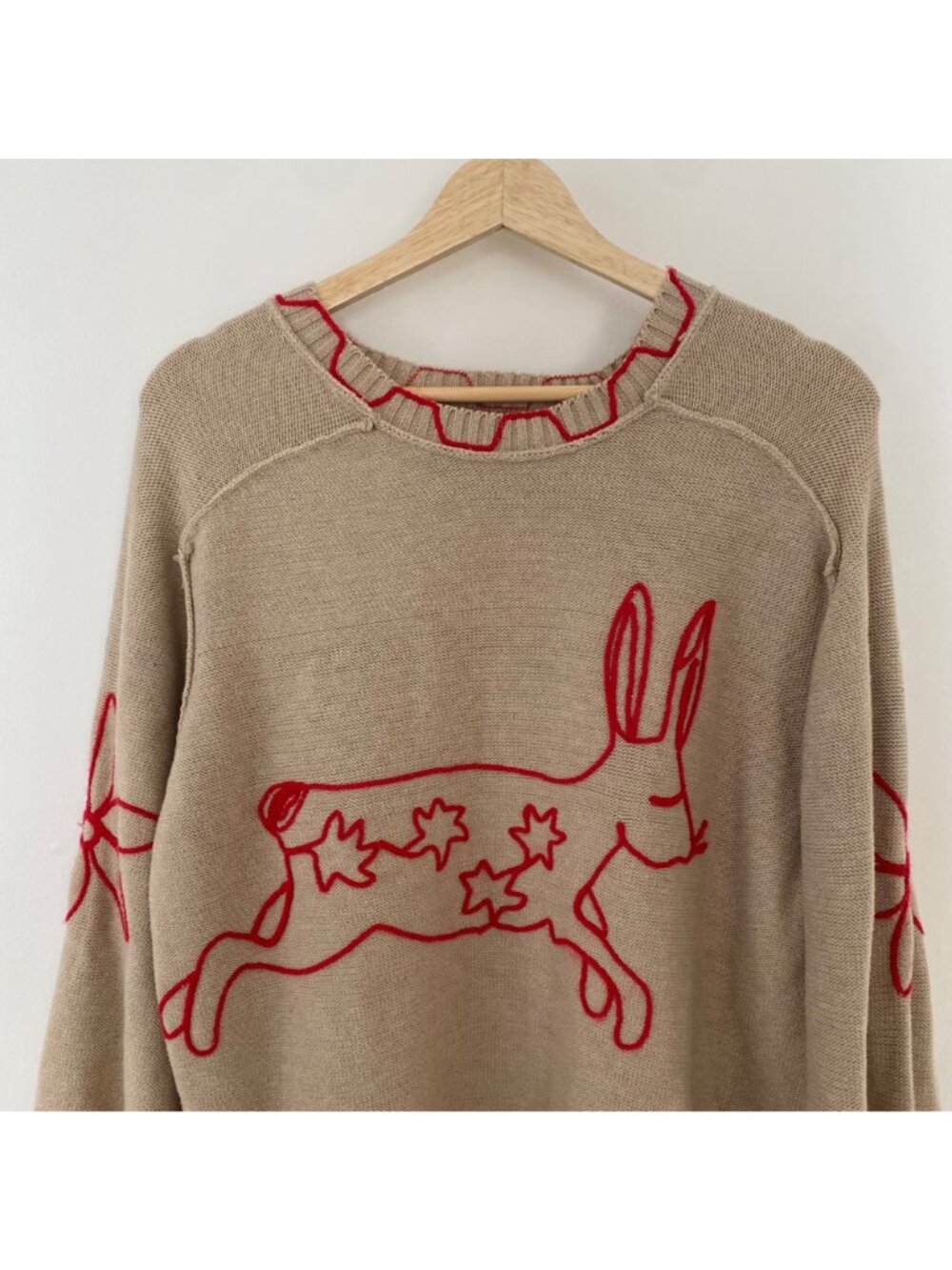 Free People We the Free Embroidered Rabbit Crewneck Sweater - Picture 2 of 10
